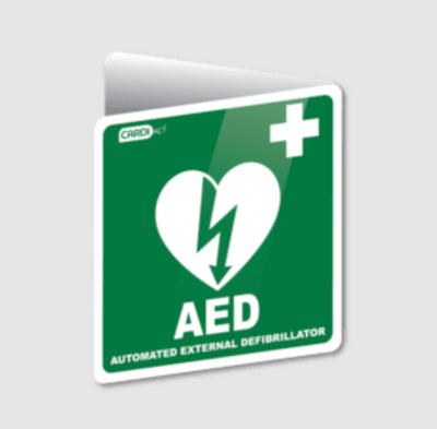 CARDIACT Poly AED Angle Bracket Sign